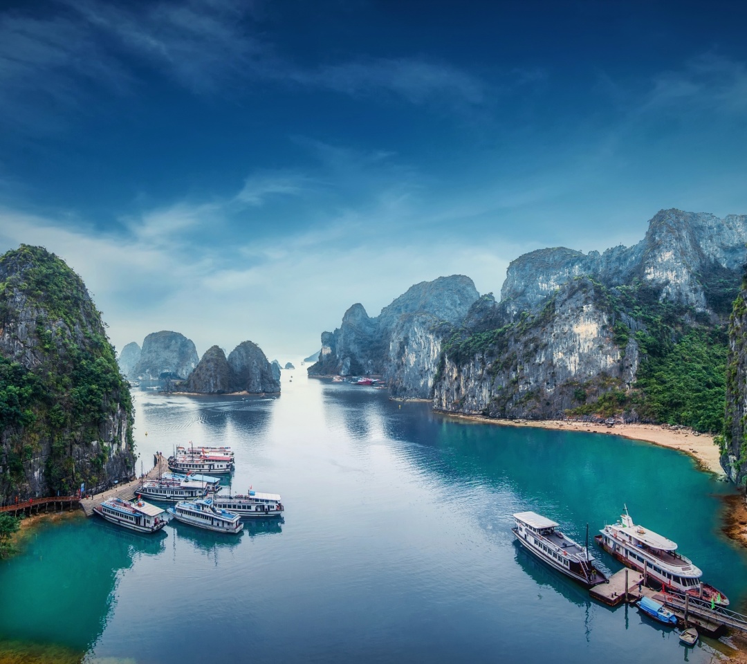 Обои Hạ Long Bay Vietnam Attractions 1080x960