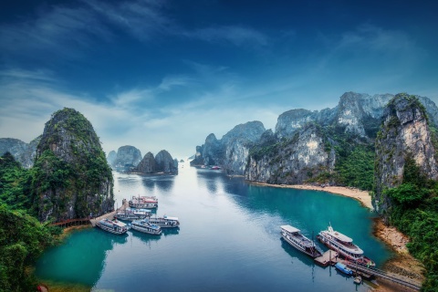 Обои Hạ Long Bay Vietnam Attractions 480x320
