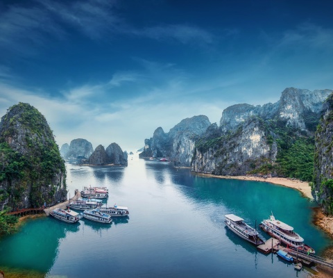 Fondo de pantalla Hạ Long Bay Vietnam Attractions 480x400