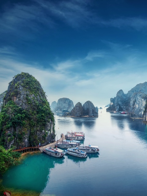 Das Hạ Long Bay Vietnam Attractions Wallpaper 480x640