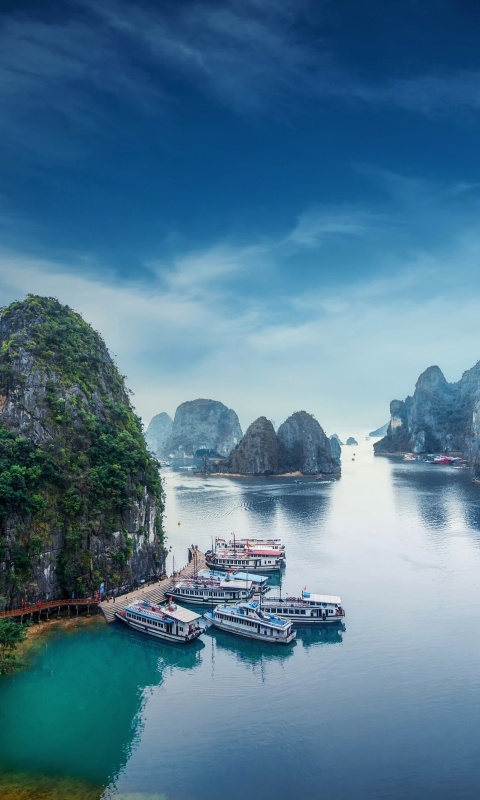 Fondo de pantalla Hạ Long Bay Vietnam Attractions 480x800