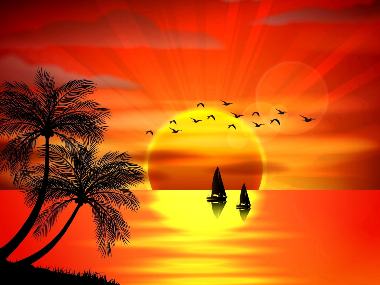 Das Beautiful Sunset Wallpaper 1280x960