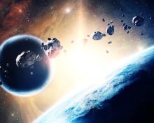 Das Asteroids In Space Wallpaper 220x176
