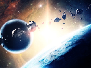 Das Asteroids In Space Wallpaper 320x240