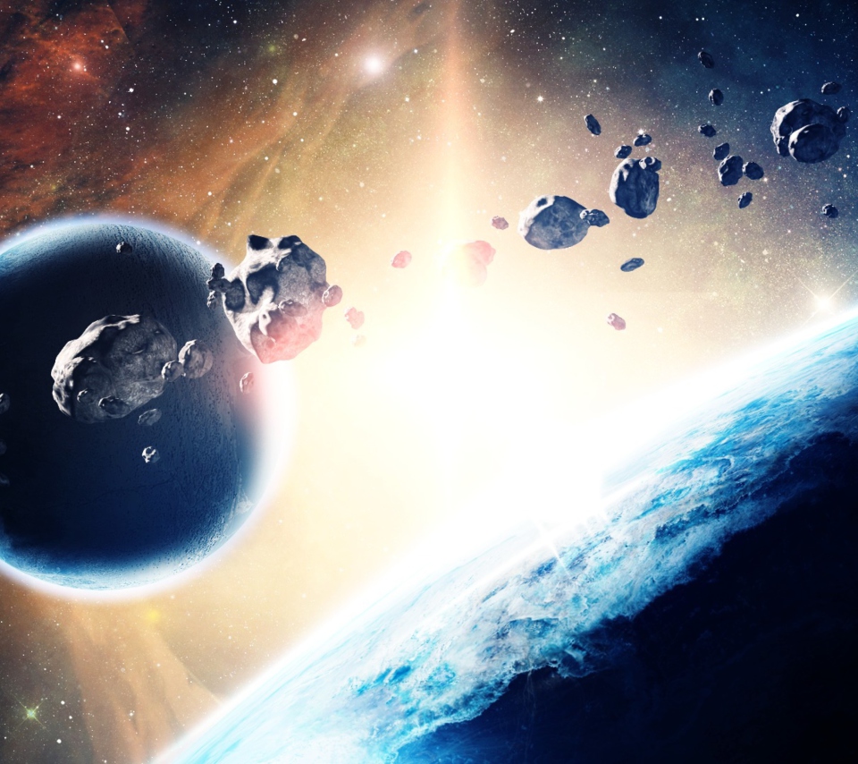 Asteroids In Space wallpaper 960x854