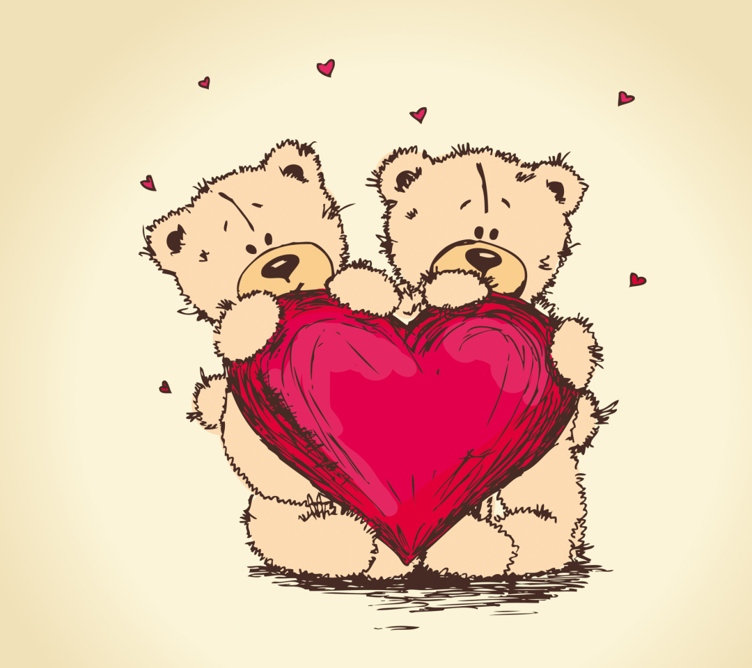 Fondo de pantalla Valentine's Teddy Bears 1080x960