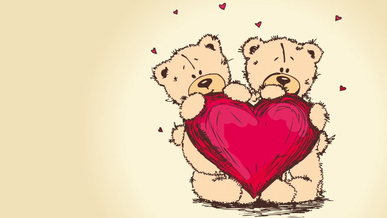 Valentine's Teddy Bears wallpaper 1280x720