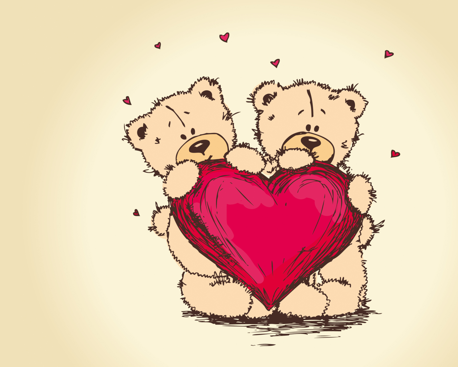 Das Valentine's Teddy Bears Wallpaper 1600x1280
