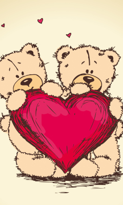 Fondo de pantalla Valentine's Teddy Bears 240x400