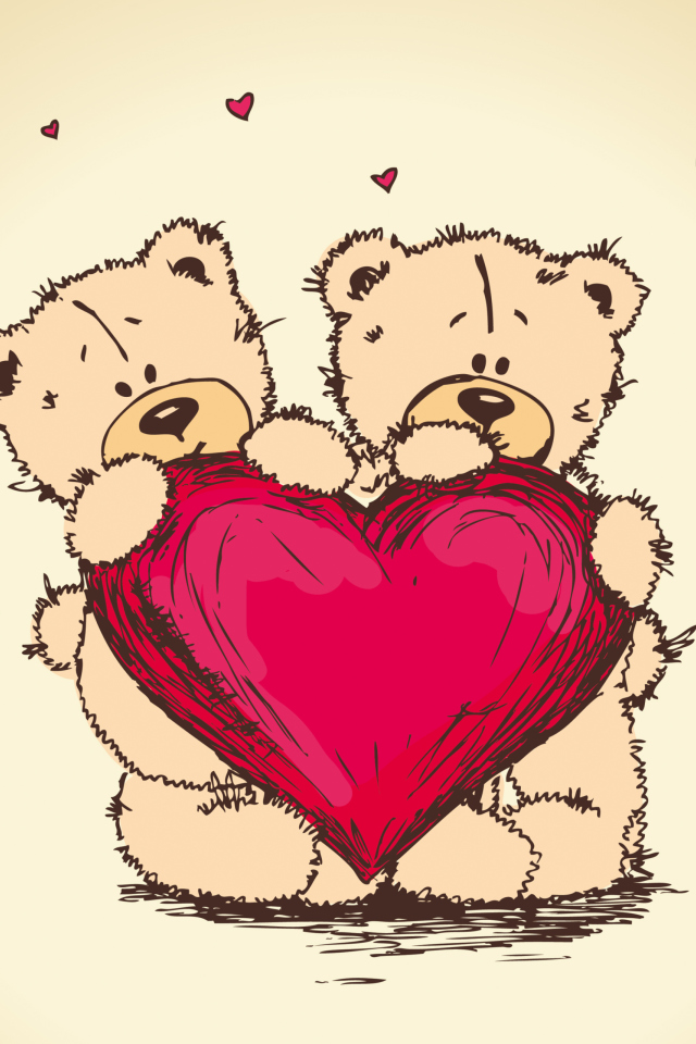 Sfondi Valentine's Teddy Bears 640x960