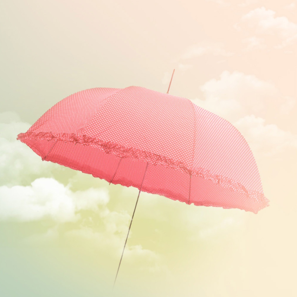 Pink Umbrella wallpaper 1024x1024