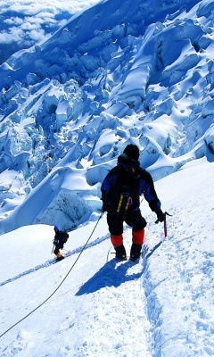 Climbers in Nepal wallpaper 240x400