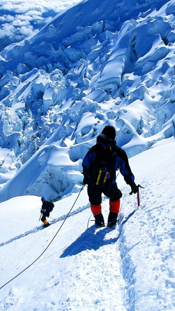 Climbers in Nepal wallpaper 360x640