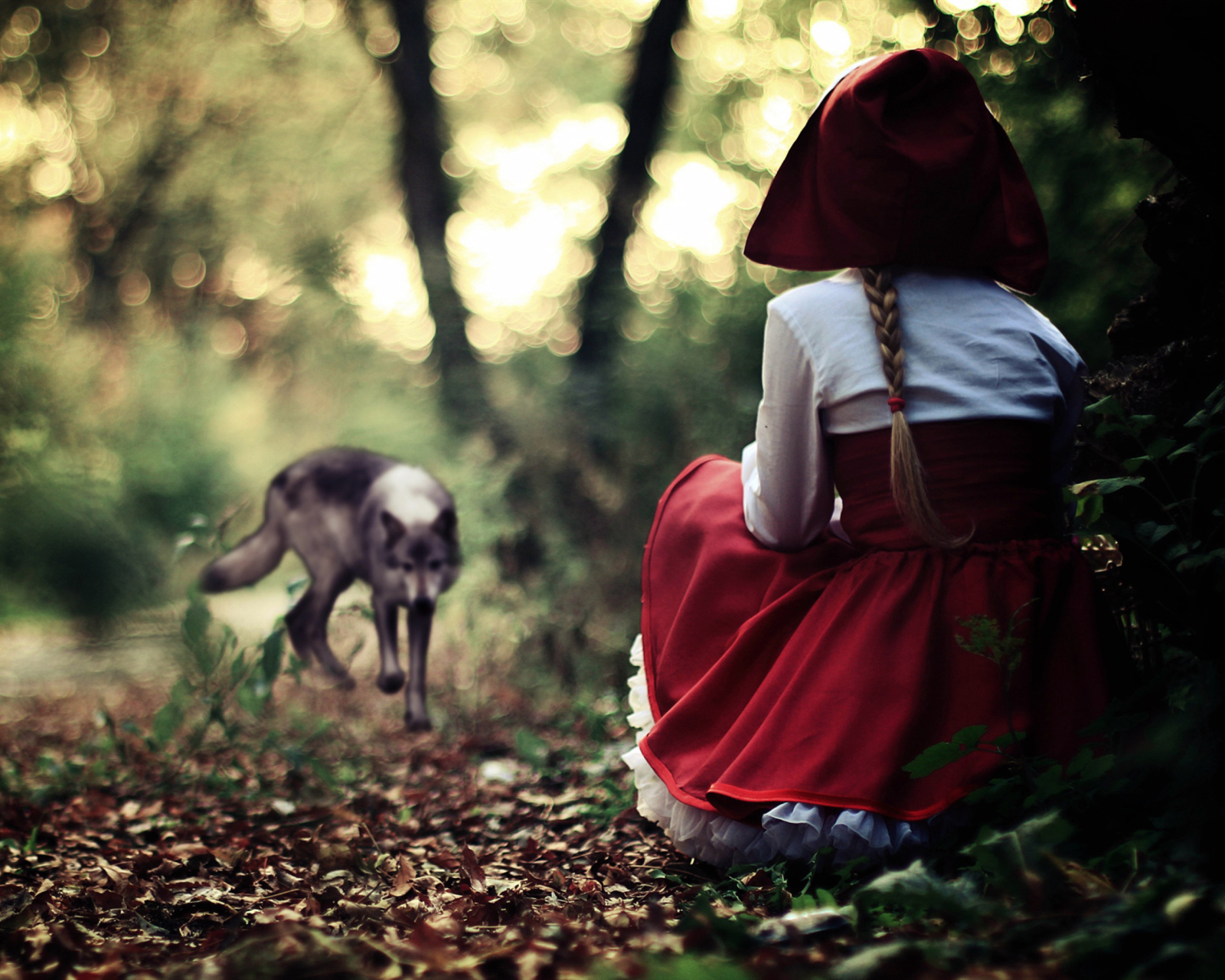 Fondo de pantalla Red Riding Hood In Forest 1600x1280