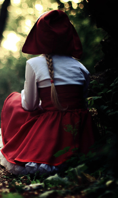 Red Riding Hood In Forest wallpaper 240x400