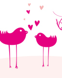 Das Birds And Valentines Day Wallpaper 128x160