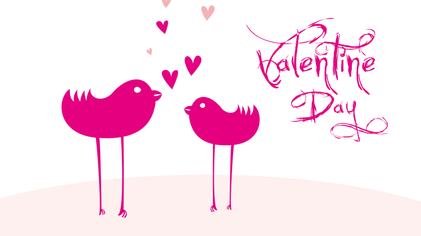 Das Birds And Valentines Day Wallpaper 1366x768