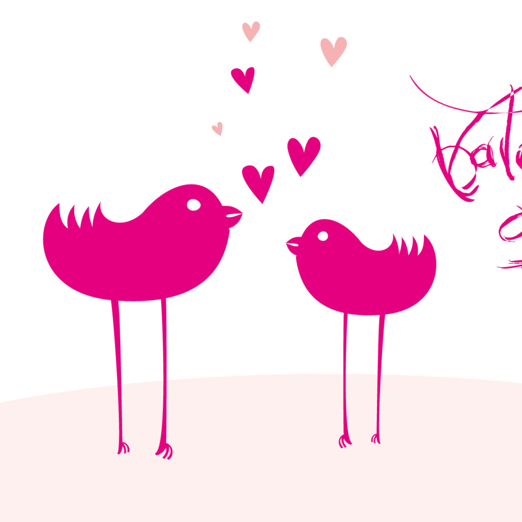 Das Birds And Valentines Day Wallpaper 2048x2048