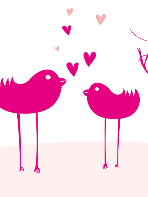 Das Birds And Valentines Day Wallpaper 480x640