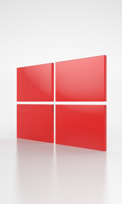Das Windows Red Emblem Wallpaper 240x400