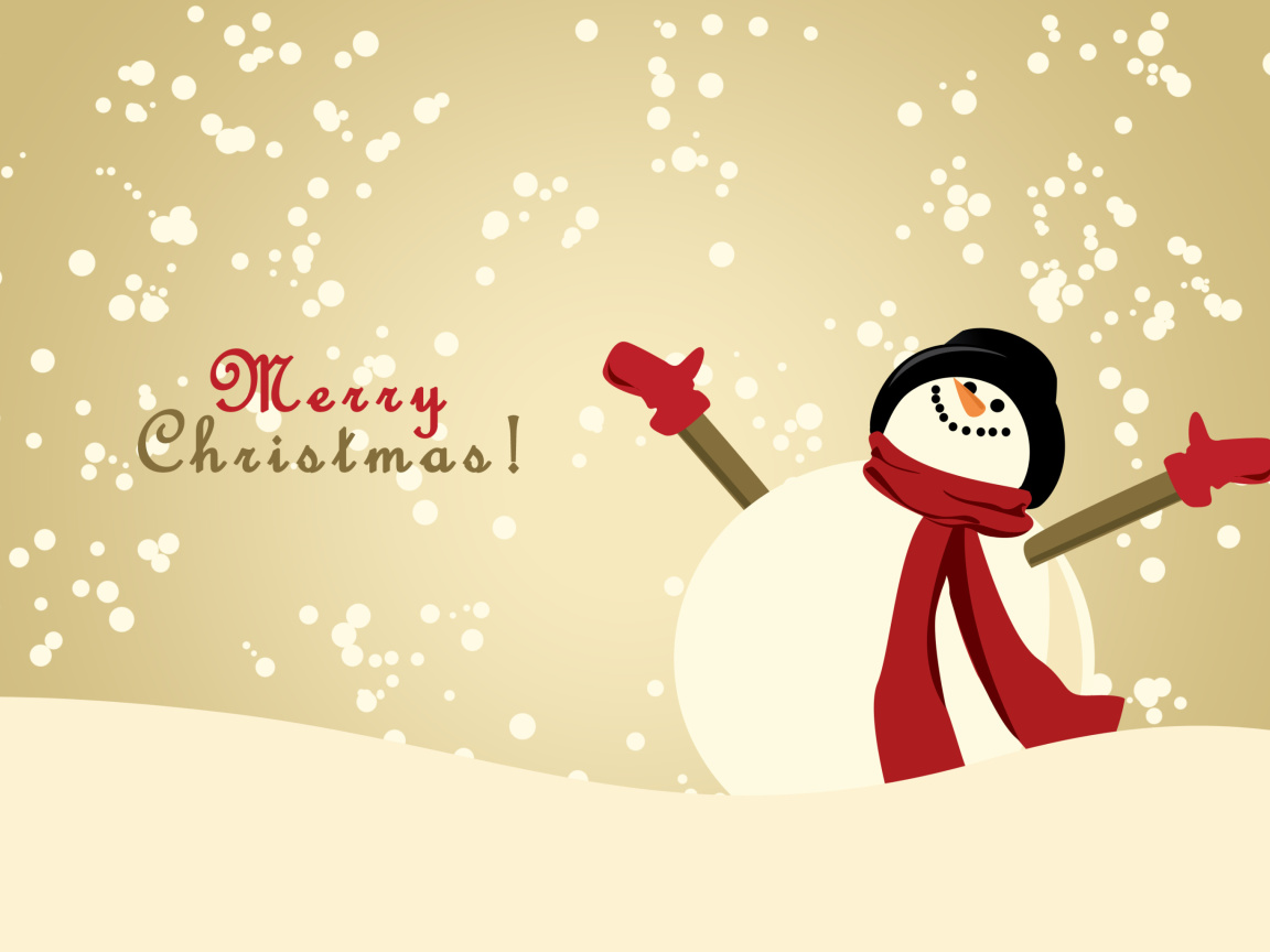 Merry Christmas Wishes from Snowman wallpaper 1152x864