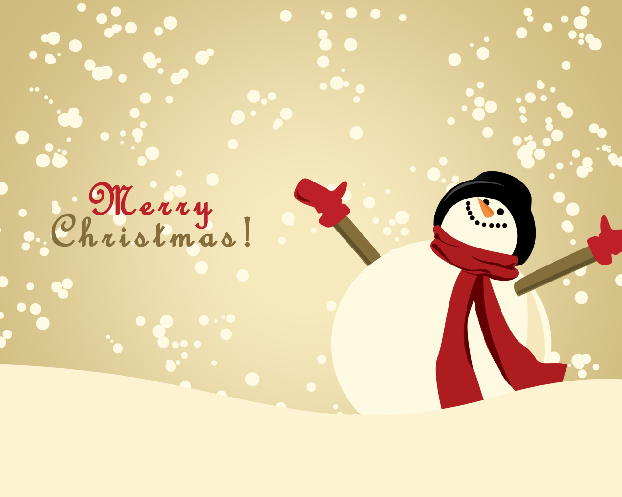 Merry Christmas Wishes from Snowman wallpaper 1280x1024