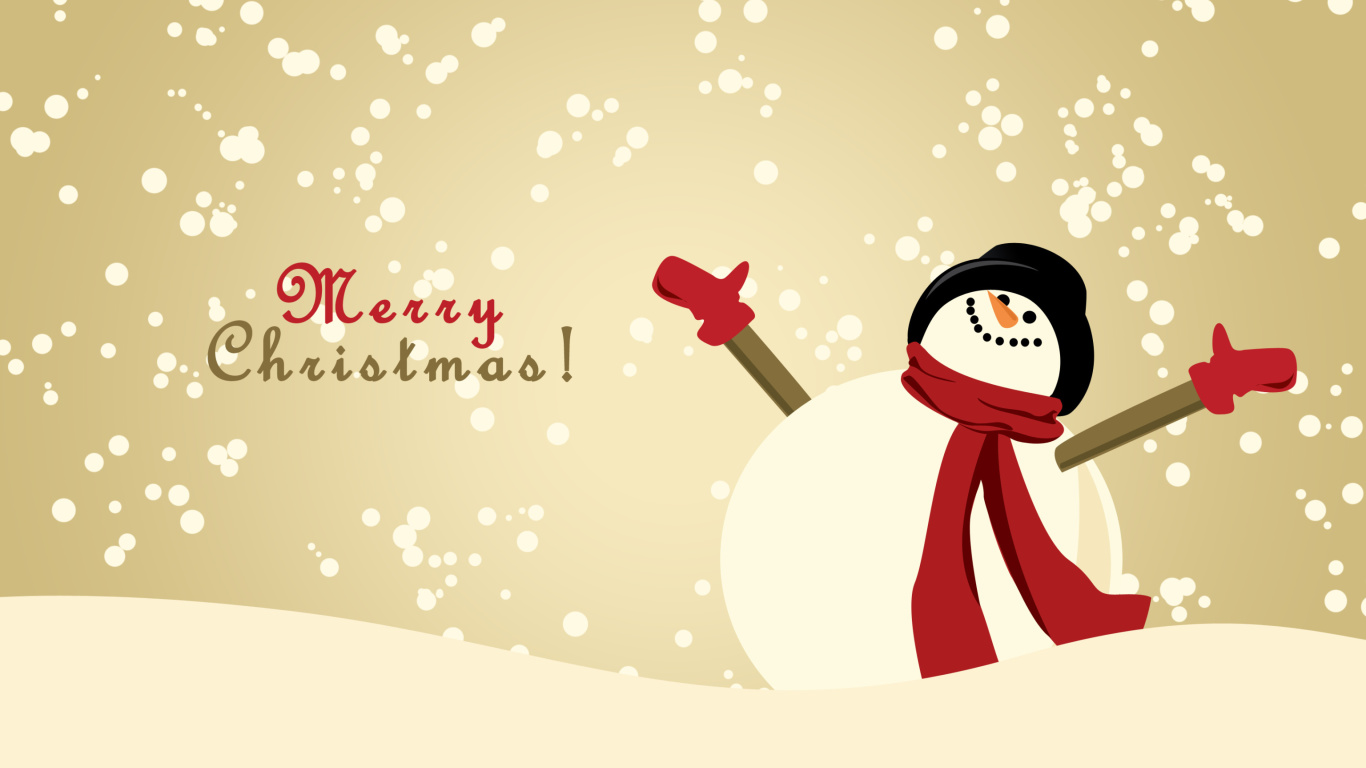 Merry Christmas Wishes from Snowman wallpaper 1366x768