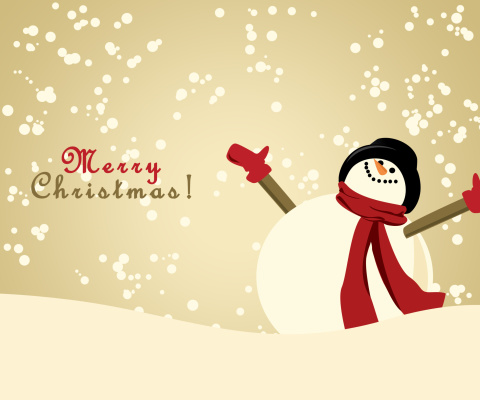 Merry Christmas Wishes from Snowman wallpaper 480x400