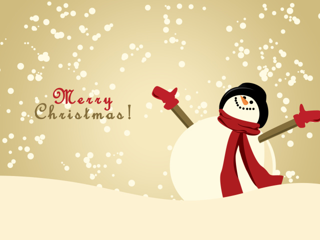 Обои Merry Christmas Wishes from Snowman 640x480