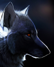 Fondo de pantalla Wolf With Amber Eyes Painting 176x220