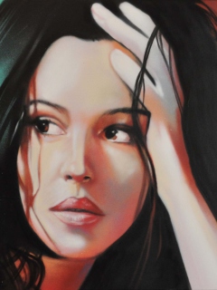 Fondo de pantalla Monica Bellucci Painting 240x320
