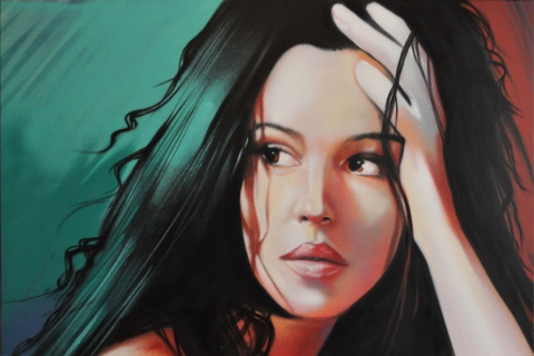 Fondo de pantalla Monica Bellucci Painting 480x320