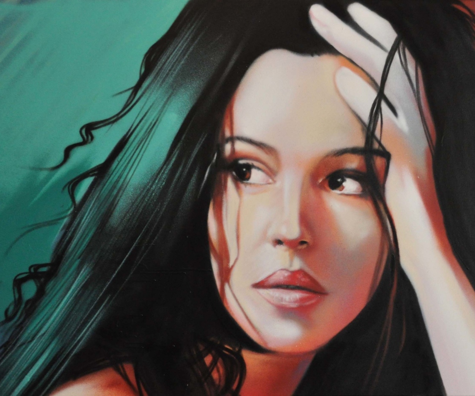 Fondo de pantalla Monica Bellucci Painting 960x800