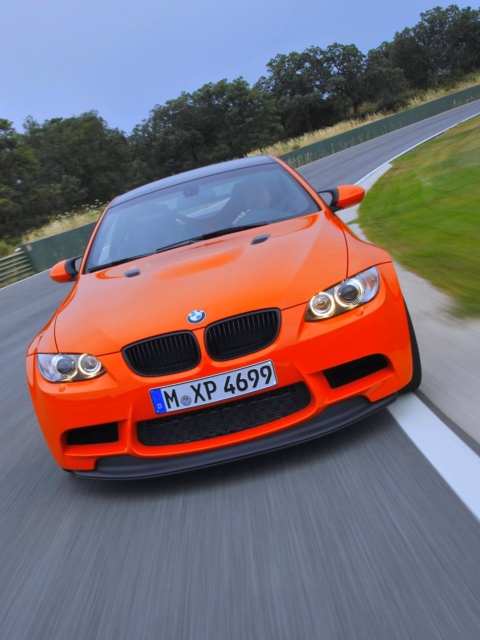 Orange BMW wallpaper 480x640