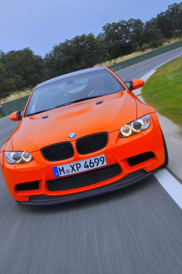 Fondo de pantalla Orange BMW 640x960