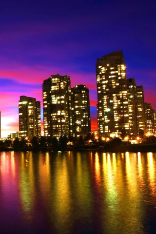 Fondo de pantalla Vancouver Sunset Canada 320x480