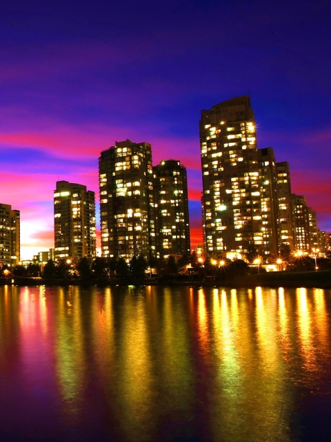 Vancouver Sunset Canada wallpaper 480x640