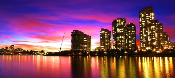 Vancouver Sunset Canada wallpaper 720x320