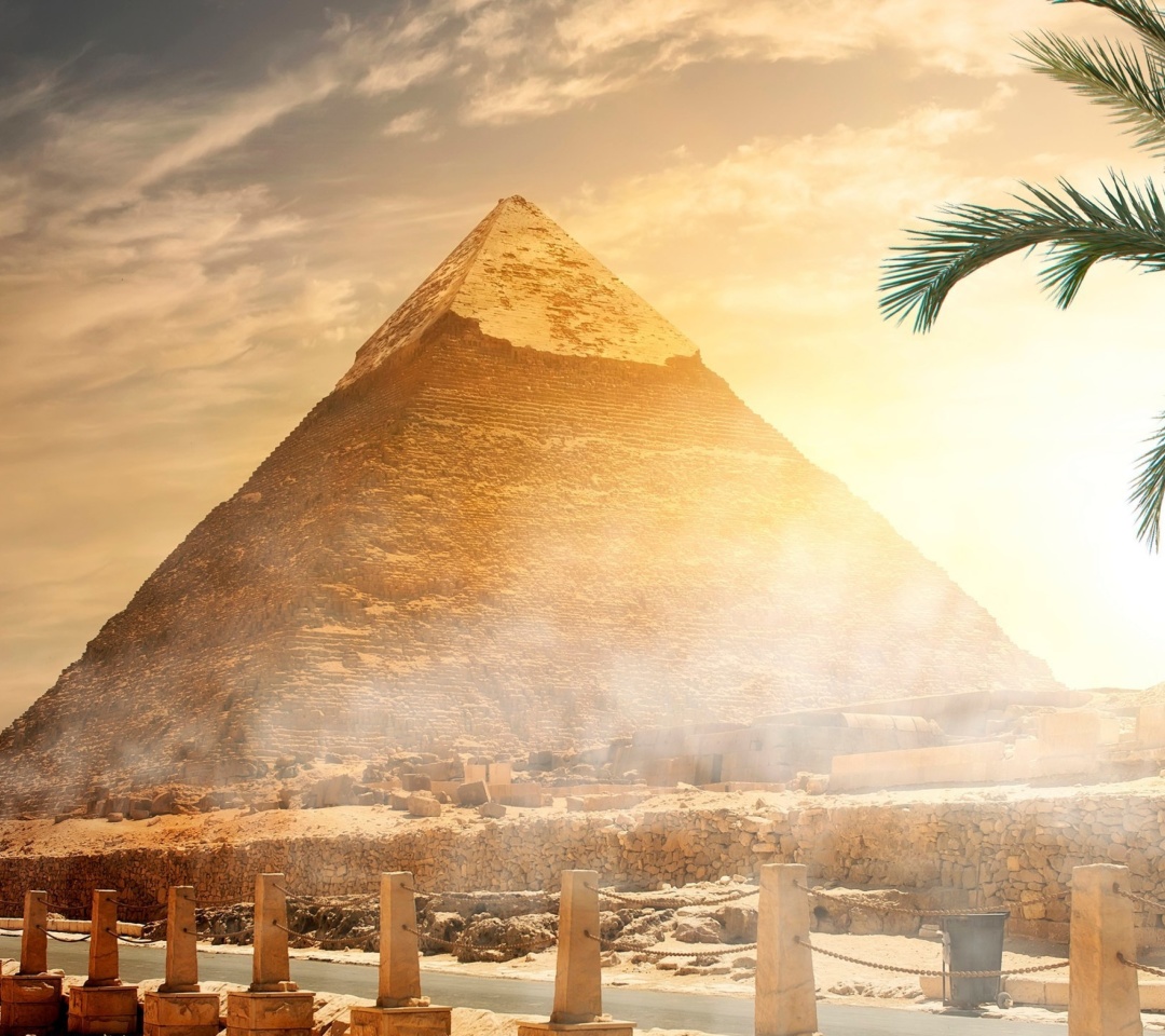 Fondo de pantalla Egypt pyramid Ginza Wonders of World 1080x960