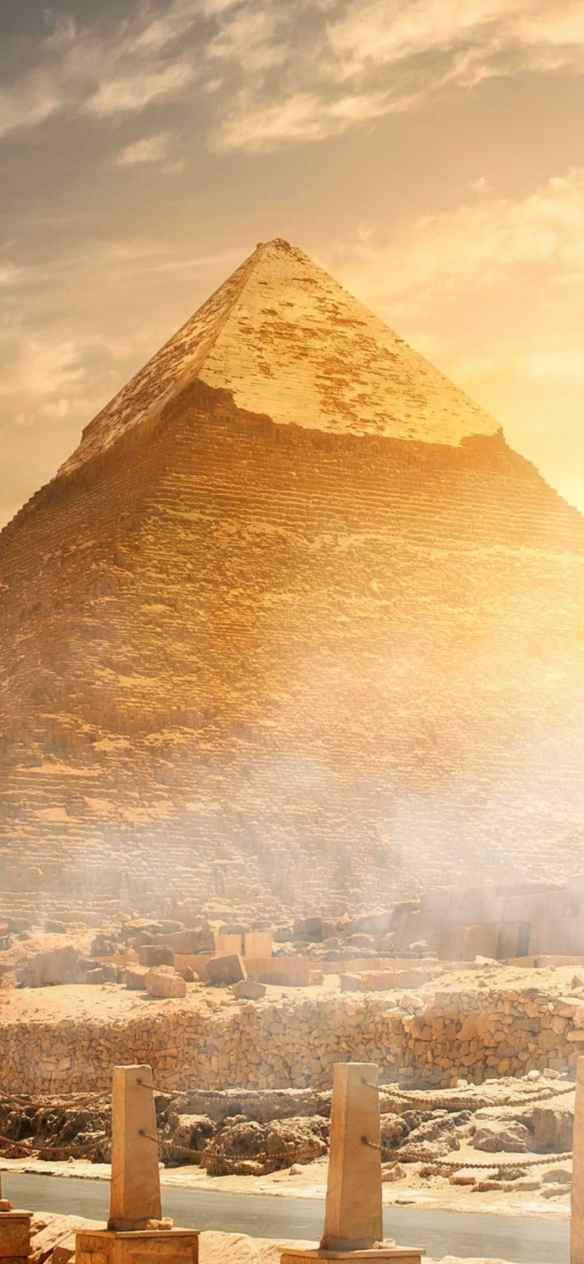 Fondo de pantalla Egypt pyramid Ginza Wonders of World 1170x2532