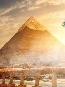 Fondo de pantalla Egypt pyramid Ginza Wonders of World 132x176