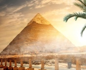 Egypt pyramid Ginza Wonders of World wallpaper 176x144