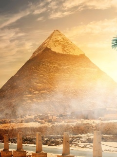 Egypt pyramid Ginza Wonders of World wallpaper 240x320
