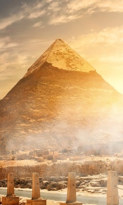 Fondo de pantalla Egypt pyramid Ginza Wonders of World 240x400