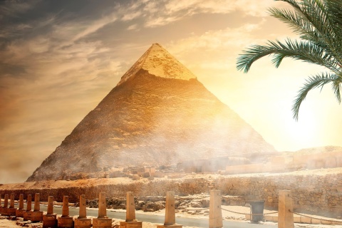 Fondo de pantalla Egypt pyramid Ginza Wonders of World 480x320