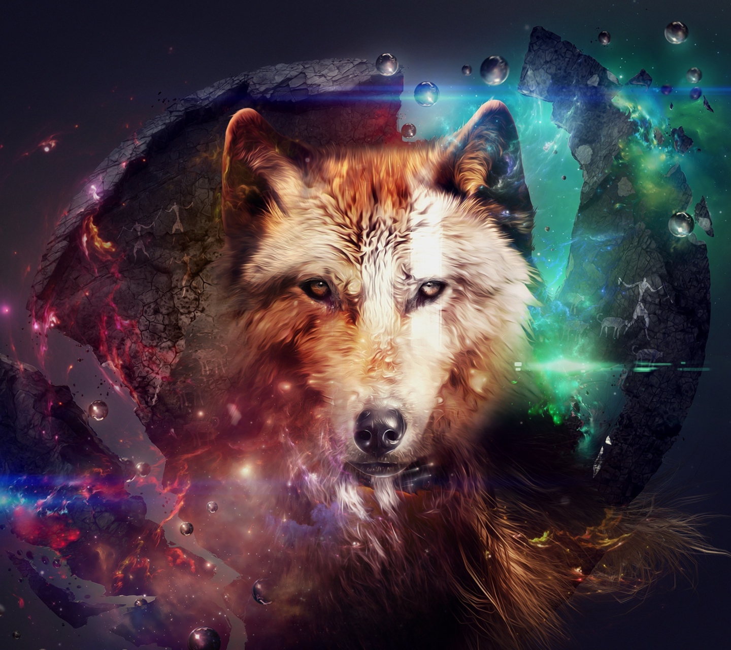 Fondo de pantalla Magic Wolf 1440x1280