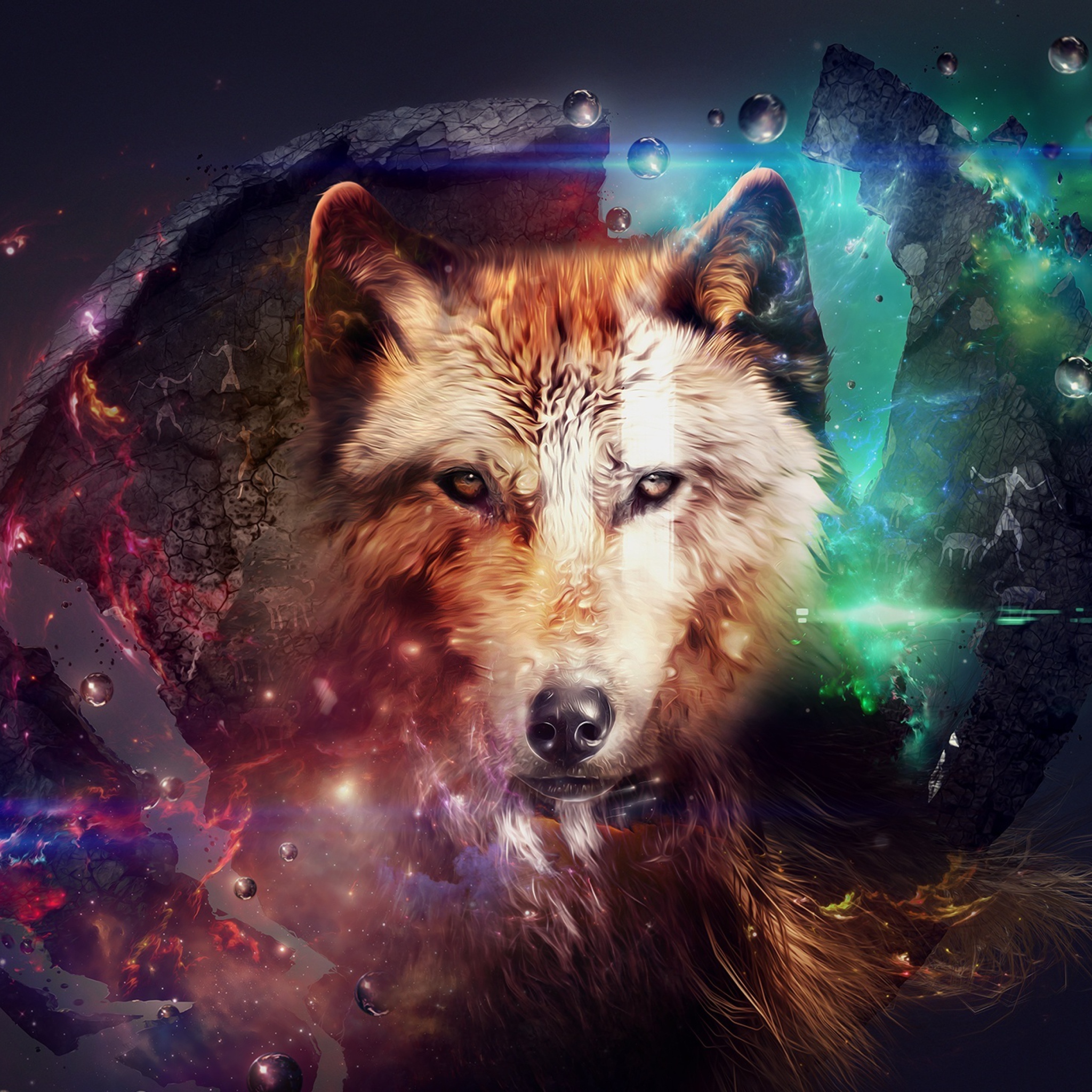 Magic Wolf wallpaper 2048x2048