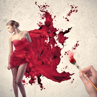 Girl In Painted Red Dress - Fondos de pantalla gratis para iPad Air