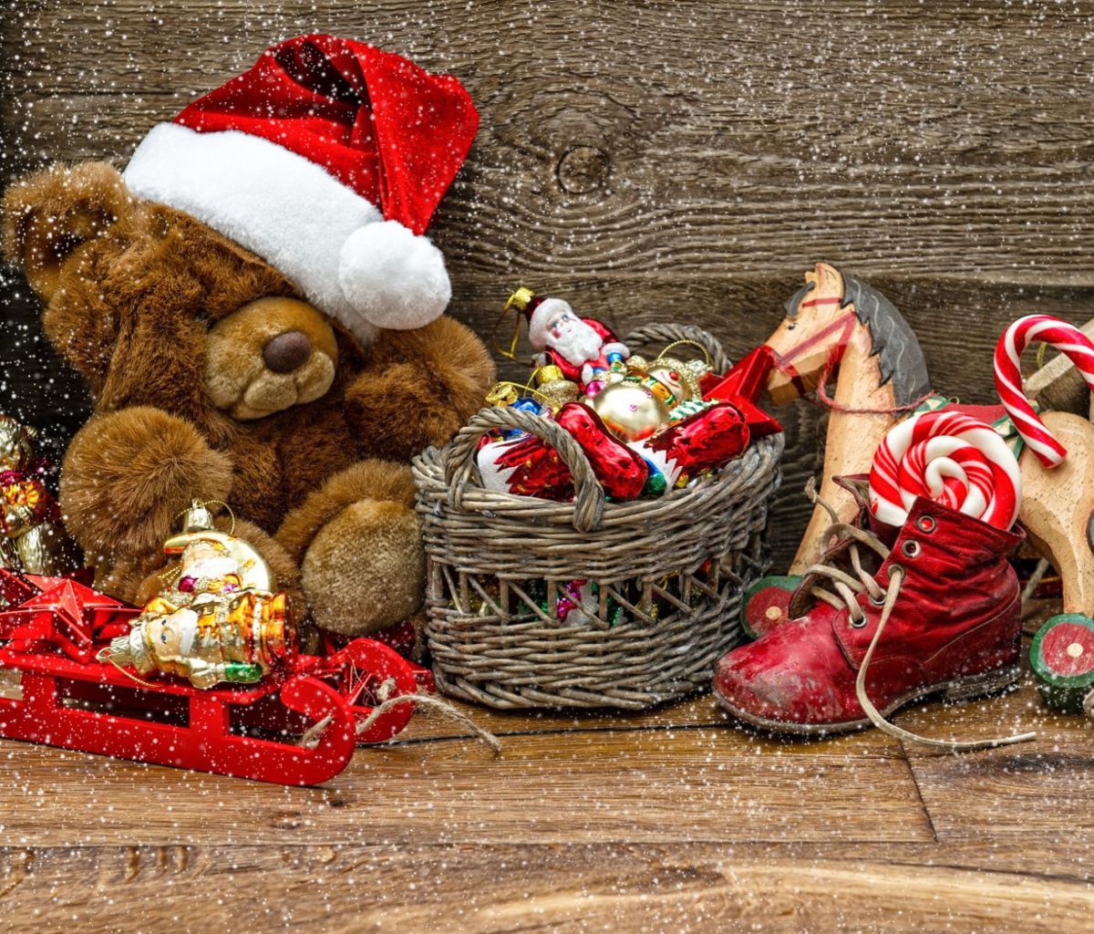 Обои Santa's Teddy 1200x1024