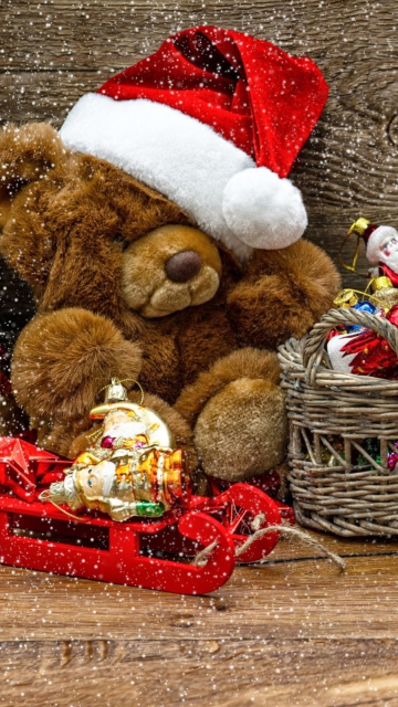 Fondo de pantalla Santa's Teddy 360x640